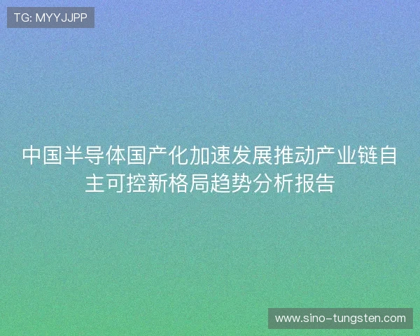中国半导体国产化加速发展推动产业链自主可控新格局趋势分析报告 中国半导体国产化加速发展推动产业链自主可控新格局趋势分析报告